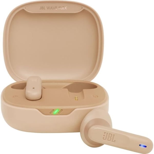 Trådlösa hörlurar JBL Wave Flex - Bluetooth 5.2 - Djup basljud - IP54 - 32h batteritid - Beige