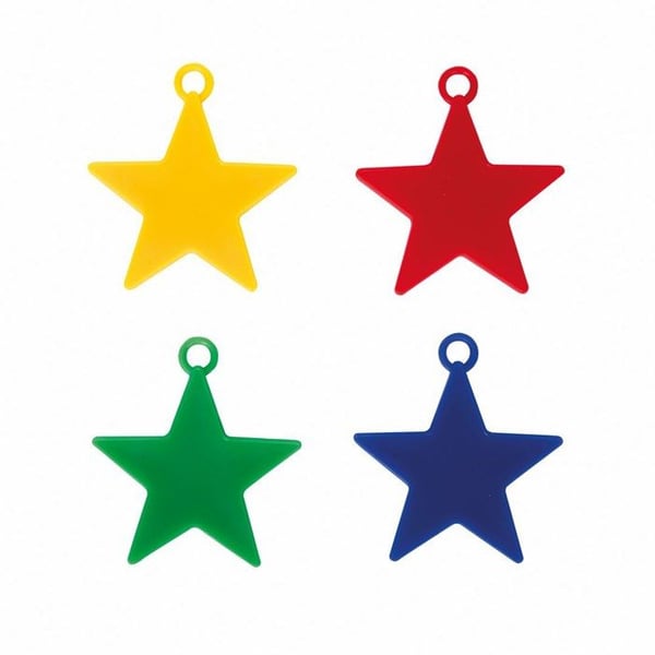 Vikt för ballong - LILLA CLOWN - 24482 - stjärna - 10-pack - flerfärgad