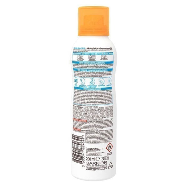 Solskyddsspray mot sand - GARNIER - Ambre Solaire Sensitive Expert+ Barn - SPF50+ - Hypoallergenisk - Vattentålig