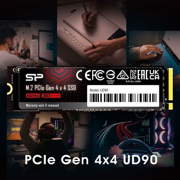 Sisäinen SSD-levy - Silicon Power - UD90 2280 2To - NVMe PCIe Gen4x4 M.2 Luku Kirjoitus 5000 4800 Mo/s
