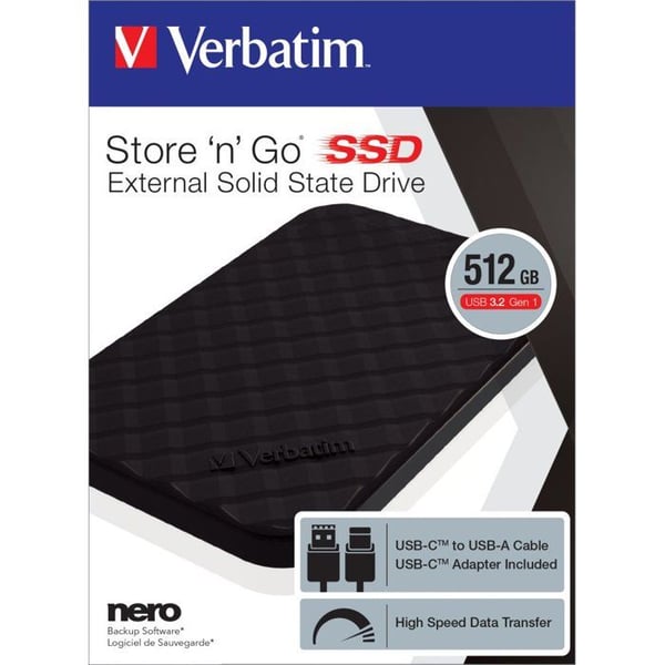 Extern SSD - Verbatim - Store'N'Go - 512 Go - 2.5" - USB 3.0