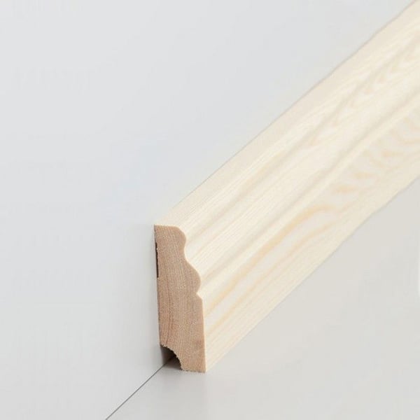 PROVISTON Formgjuten sockel 19 x 60 x 2500 mm Massiv furu Klassisk sockel 62,5 meter | 25 stycken