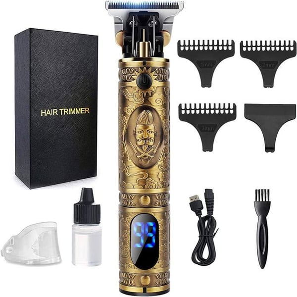 Skægtrimmer - Brostyle - Professionel - Genopladelig - LED-display - T-blade