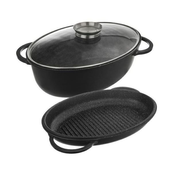 ORION Plat a quatro GRANDE Aroma dubbel ansikte 43x30x17 cm i glas. Lock