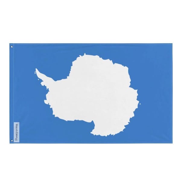 Flagga - Flerfärgad - Antarktis - 90 x 150 cm - Polyester - Tryck på fram- och baksidan