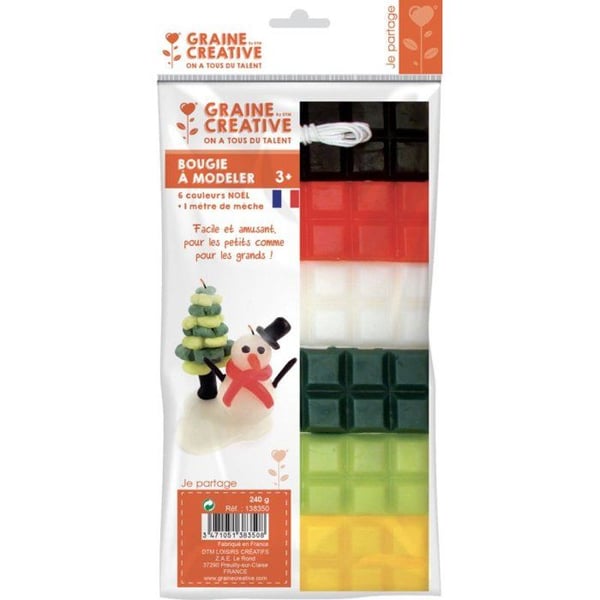 Graine Créative - Formbar ljus 6 färger Jul 240 g