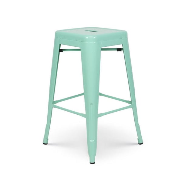 Barpall i industristil ljusgrön glänsande - Höjd 66cm