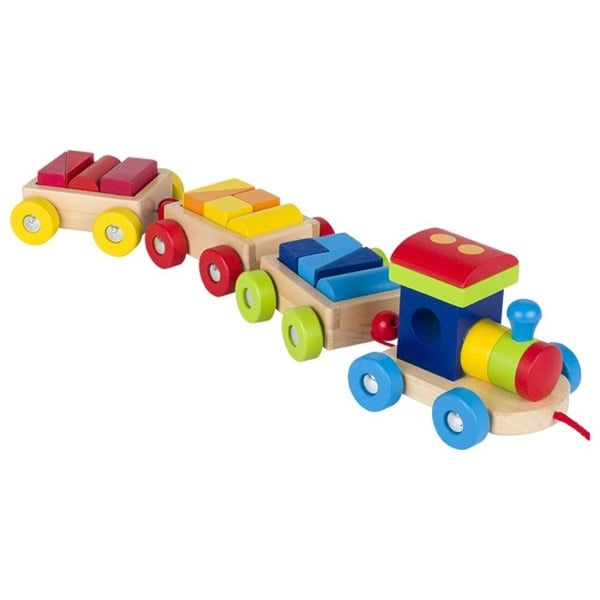 Orlando Wooden Train - Bygga kuber - Baby - Röd och Gul