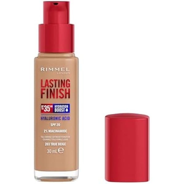 Foundation - RIMMEL - Rimmel London Lasting Finish - 203 True Beige - 35h hållbarhet - Vegansk