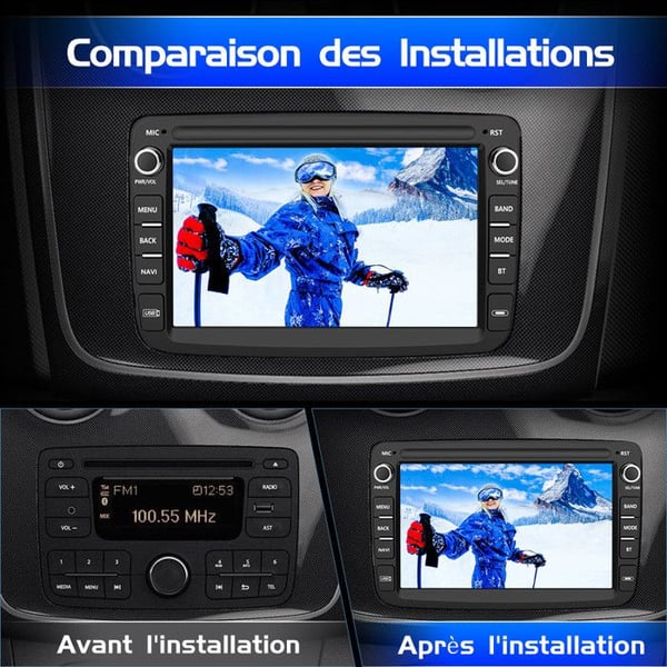 AWESAFE Bilradio Android 13 för Renault Dacia Duster Sandero Captur Logan 2Go+64Go 7 '' Skärm GPS Carplay Android Auto
