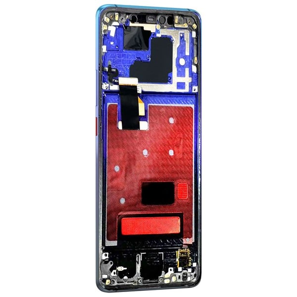 LCD-skärm + Touchglas för Huawei Mate 20 Pro med Blå Ram