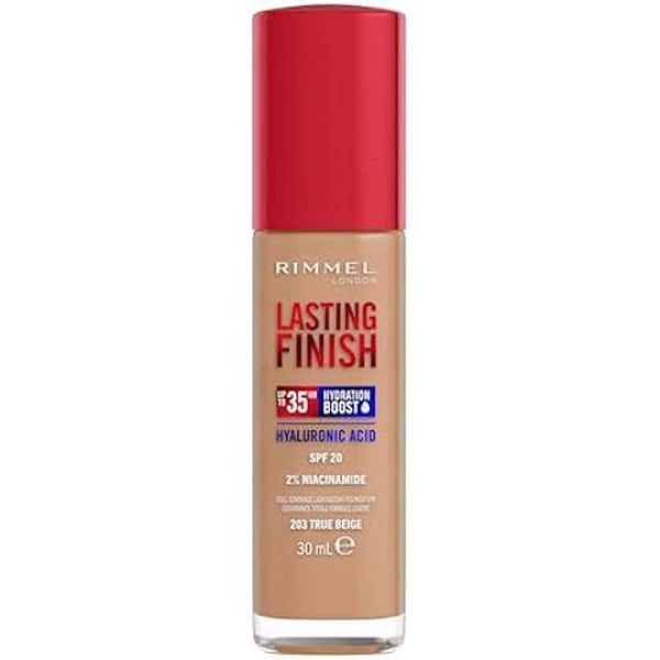 Foundation - RIMMEL - Rimmel London Lasting Finish - 203 True Beige - 35h hållbarhet - Vegansk