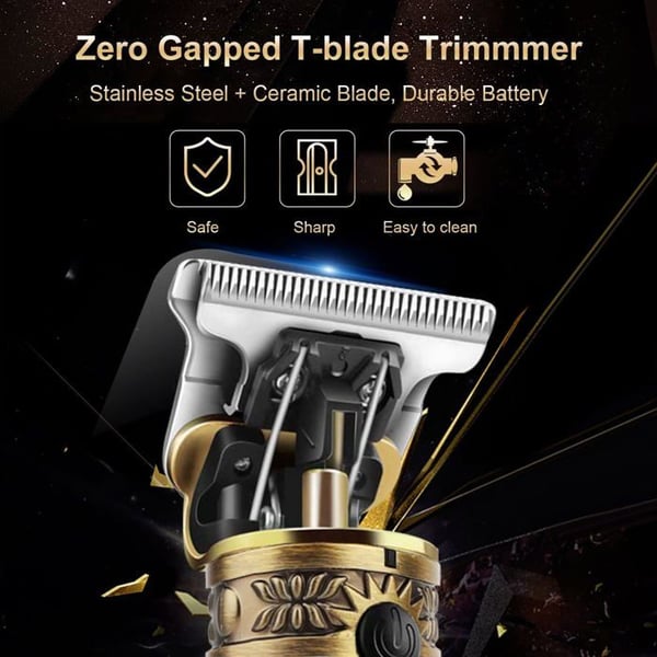 Skægtrimmer - Brostyle - Professionel - Genopladelig - LED-display - T-blade