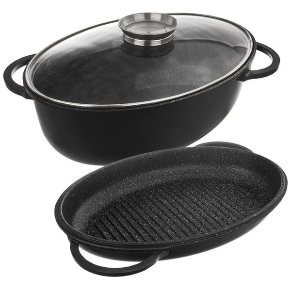 ORION Plat a quatro GRANDE Aroma dubbel ansikte 43x30x17 cm i glas. Lock
