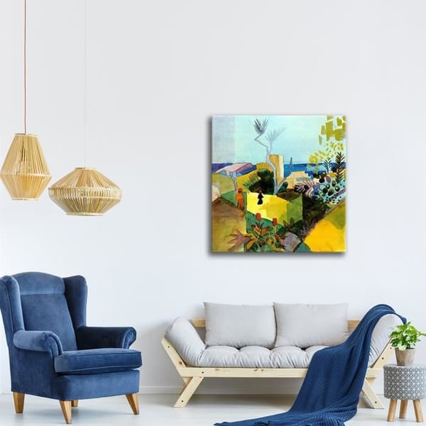Legendarte - Målning, Tryck På Duk - Landskap Vid Havet August Macke cm. 60x60
