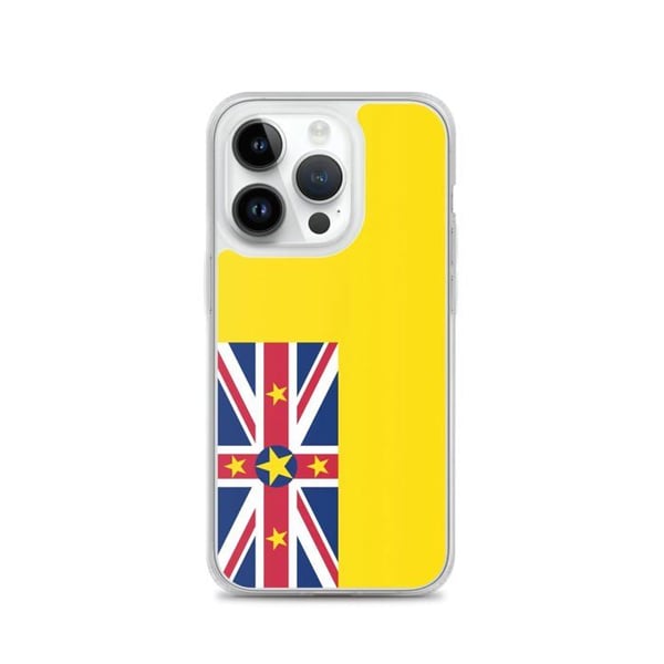 Telefonfodral – Niue-flagga – Kompatibel med iPhone 14 Pro – Mjuk etui – Motståndskraftig och stöttålig - Silikon - Pixelforma