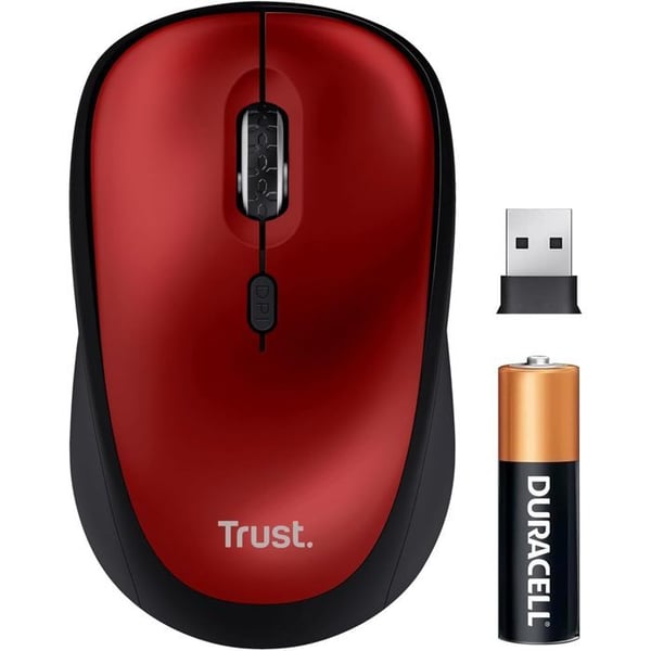 Trådlös mus - Trust - Yvi+ - 800-1600 DPI - Tyst - Hållbar - Röd