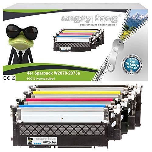 AngryFrog 4-pack toner med chip som ersätter HP W2070A, 117A för skrivare Color Laser 150 150A 150NW I MFP 178 178NW 178NWG 179