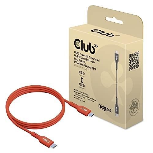 USB-kabel - CLUB 3D - CAC-1511 - 1 m - USB 2.0 - USB C - Orange