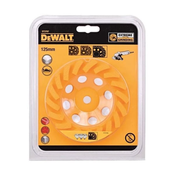 Pintakäsittelyalusta - DEWALT - DT3797-QZ - Ø125 mm - Timanttisegmentit - Turbo nopeaan hiontaan