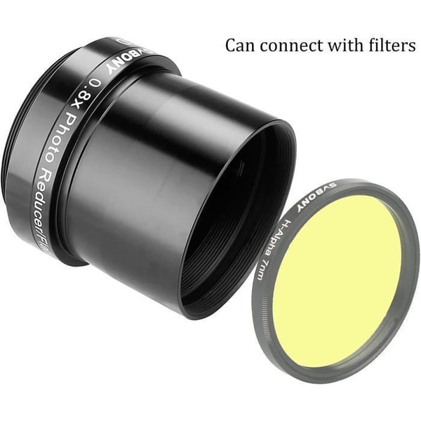Svbony SV193 Fokalreducerare, 2 tum 0.8X Fältutjämnare, FMC Optik för SV503 80mmED F/7 Teleskop Astrofotografi