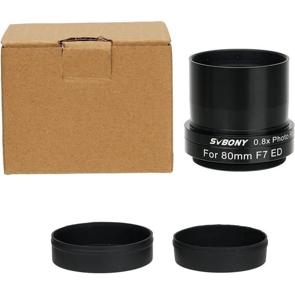 Svbony SV193 Fokalreducerare, 2 tum 0.8X Fältutjämnare, FMC Optik för SV503 80mmED F/7 Teleskop Astrofotografi