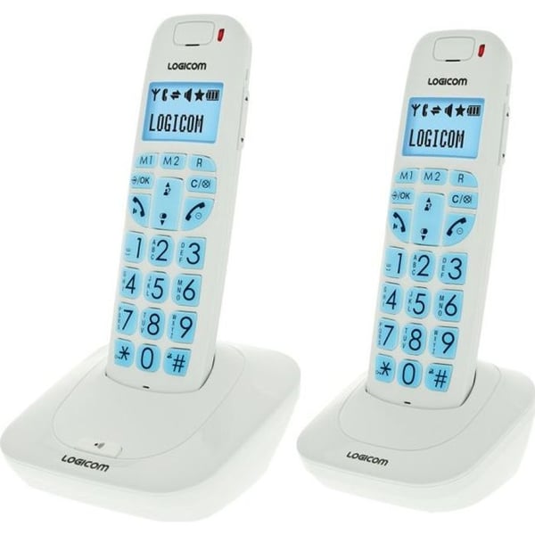 Logicom Confort 250 Duo Trådlös Telefon Utan Svarare Vit Senior