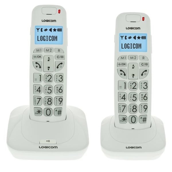 Logicom Confort 250 Duo Trådlös Telefon Utan Svarare Vit Senior