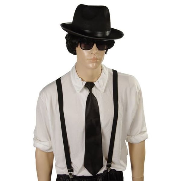 Kravatt - PTIT CLOWN - Charleston- eller gangsterutklädnad - Elastisk - Svart - Unisex