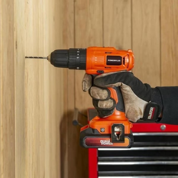 Sladdlös slagborr - Dual Power - POWDPO1110 - 3 i 1 - 20V - Med batteri och laddare