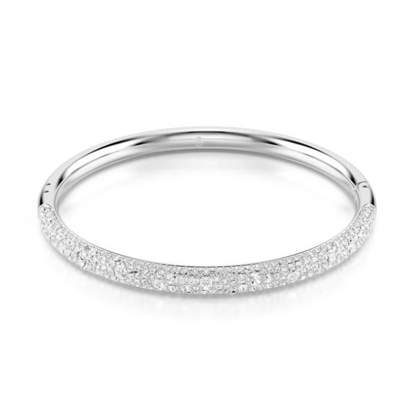 Armband bangle - SWAROVSKI - Meteora M - Rhoderat metall - Vita kristaller - 60 mm