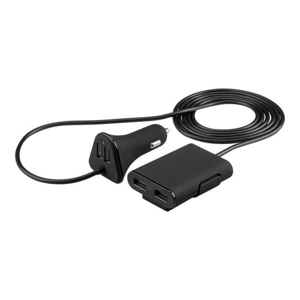 Biladapter - goobay - 9.6 A - 4 USB-anslutningar - Svart