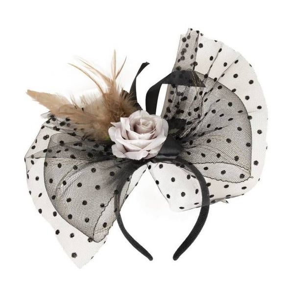 Halloween-hårband - LILLA CLOWN - Svart - Fjädrar - Blomma - Unisex