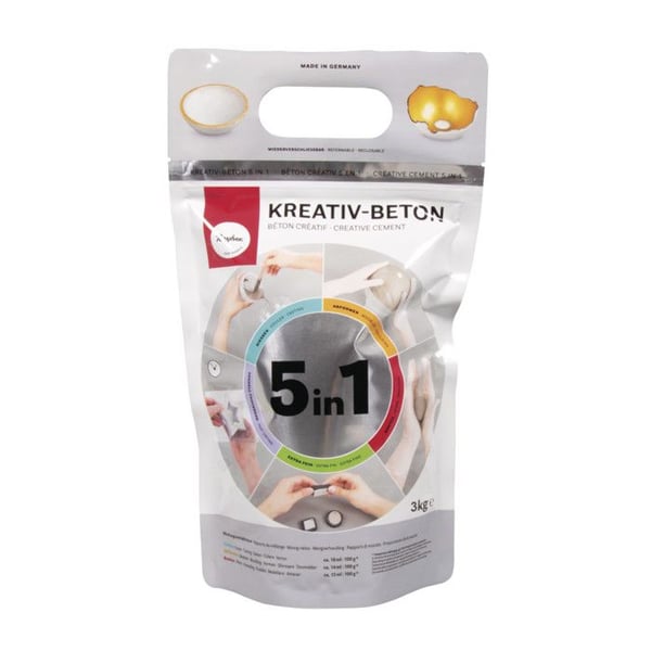 Kreativ betong 5-i-1, granitgrå, påse 3 kg