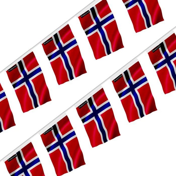 Girlang – Flagga över Bouvetön – 14 x 21 cm – Polyester – Att hänga upp – 50 stycken
