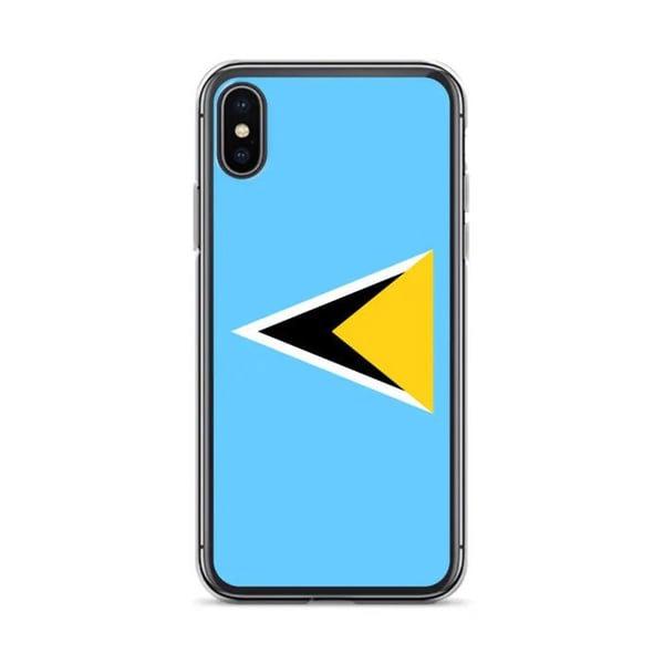 Mobilskal – Saint Lucia Flagga – Kompatibel med iPhone XS Max – Mjuk Plånbok – Hållbar och Stötte tålig - Silikon - Pixelforma