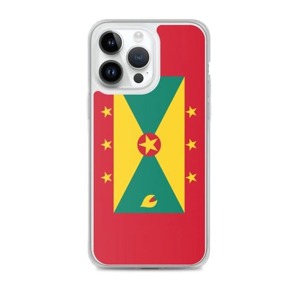 Telefonfodral – Grenada Flagga – Kompatibel med iPhone 14 Pro Max – Mjuk Fodral – Hållbar och Stötsäker - Silikon - Pixelforma