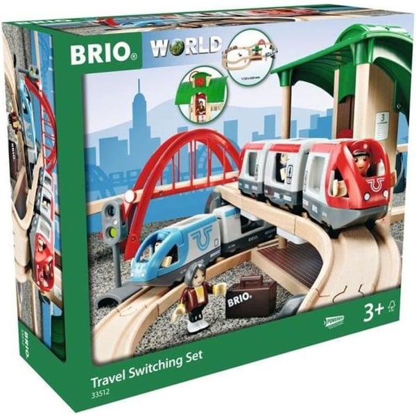 Brio World Circuit Travellers Platform - Komplett set i 42 delar - Tågbana i trä - Ravensburger - Från 3 år - 33512