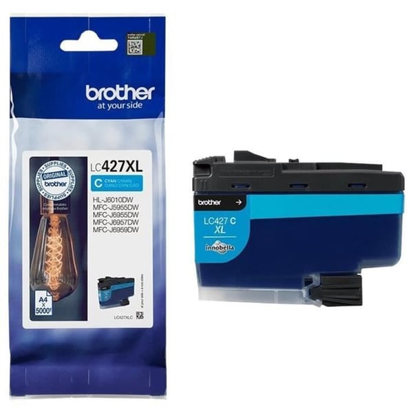 Bläckpatron LC427XLC - BROTHER - Cyan - 5000 sidor - För Brother MFC-J6955DW, MFC-J6957DW, MFC-J5955DW och HL-J6010DW