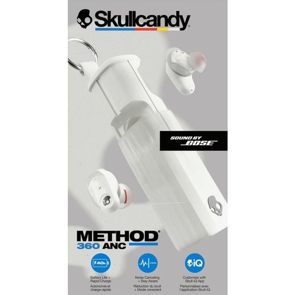 Skullcandy METHOD 360 ANC HVID HØRETELEFONER MED LYD FRA BOSE