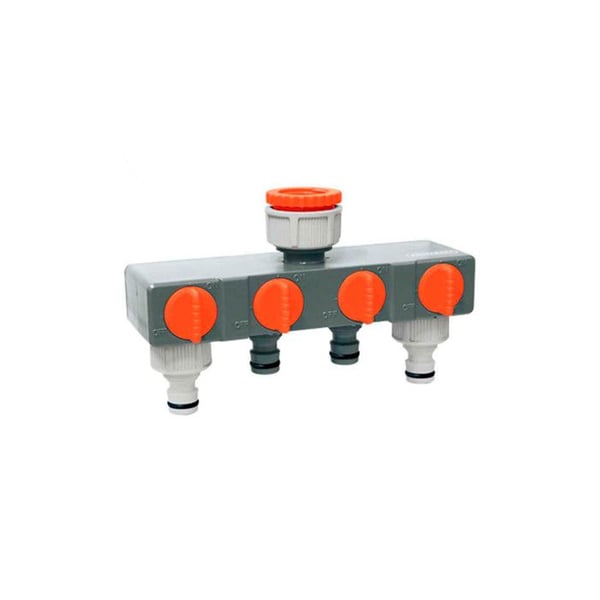 Adaptör 4 Vägar För Trädgårdskran Med Snabbkopplingar 19mm 3/4'' Edm