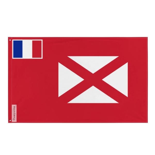 Flagga från det franska protektoratet Wallis och Futuna (1887-1910) – 120 x 180 cm – Polyester – Metallöglor – Motståndskraftig