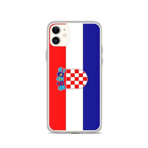 Mobilskal – Kroatiens flagga – Kompatibel med iPhone 11 – Mjukt fodral – Stöt- och slitstarkt – Silikon – Pixelforma