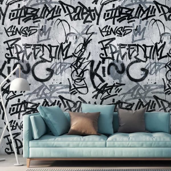 Urban Graffiti Fototapet M1-No.10242 - Tadessi - Digitaltryck - Grå - Svart - Betong - Industriell - Loft