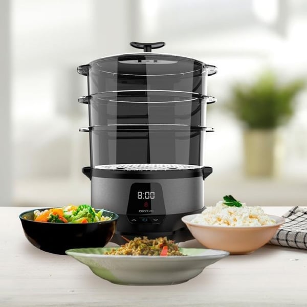 Cecotec Sähkösavustaja VapoVita 3000 Pro. Kypsentää Höyryttämällä ja Säilyttää Ravinteet ja Vitamiinit. 1000 W