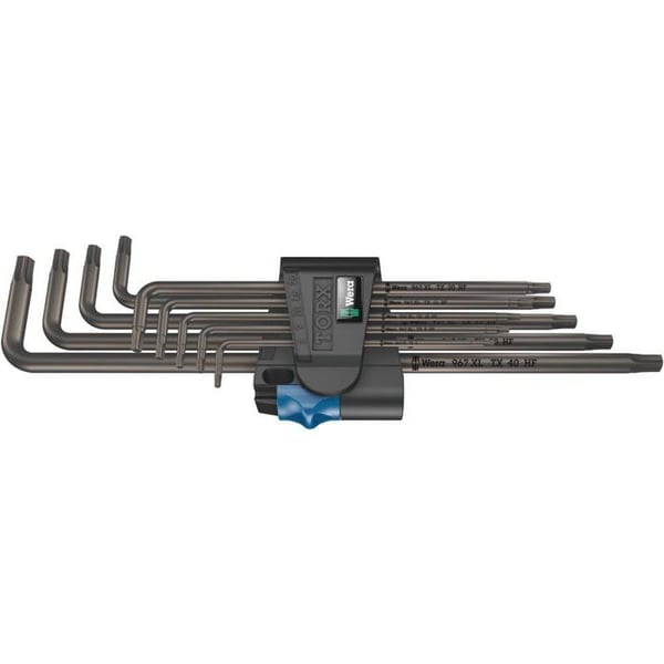 Wera 967/9 TX XL HF 1 TORX® inre L-formade nyckelsats T 8, T 9, T 10, T 15, T 20, T 25, T 27, T 30, T 40 9 st