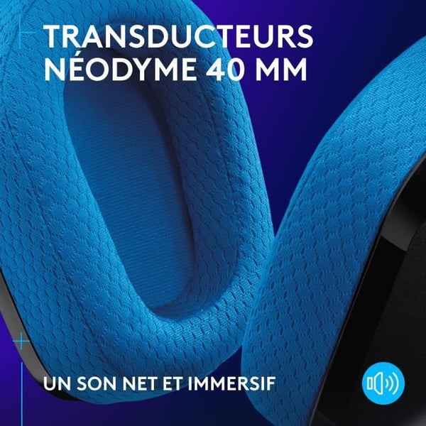 Spelheadset - Trådlös - Logitech G - G535 Lightspeed - PS5, PS4, PC, MAC - Svart/Blå