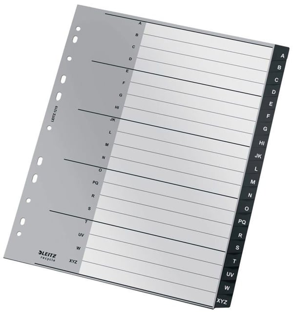 Intercalaire - Leitz - 12190000 - 20 alfabetiska flikar - Återvunnen plast - A4 maxi extra-large
