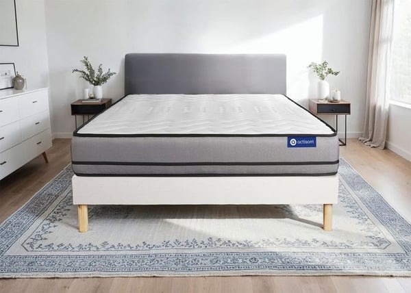 Madrass- och boxspringset 130x200 cm - Actiflex Night - Vitt boxspringkit