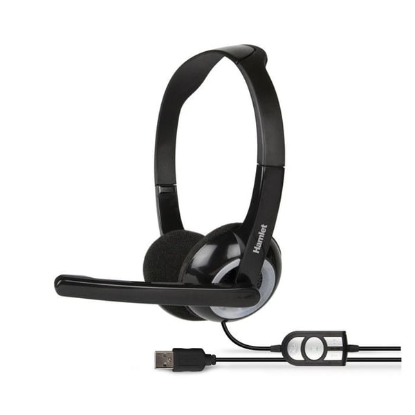 HAMLET Cuffia Business Bluetooth Biaurale Svart med Mikrofon och Bullerdämpning